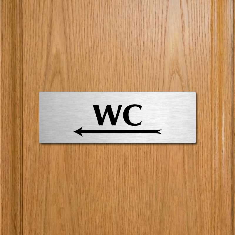 WC vlevo, 240x79mm, zlatá popiska s rámečkem